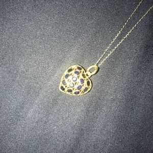 18k gold Heart charm with 10k gold chain